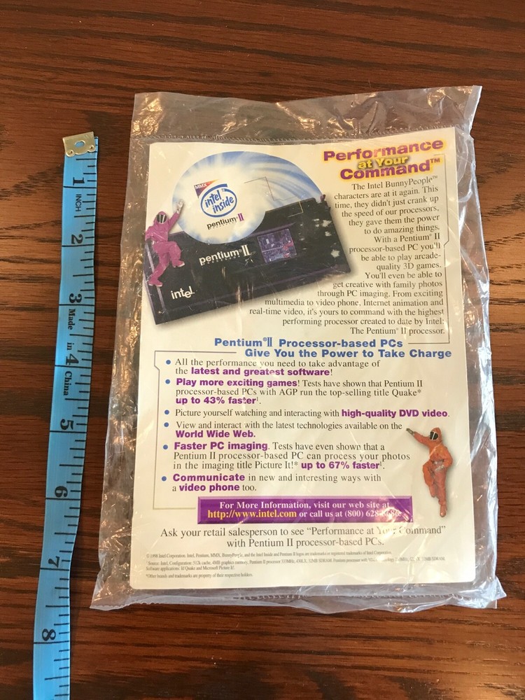 Vintage 1998 Intel Pentium II processor BunnyPeople notepad marketing collateral