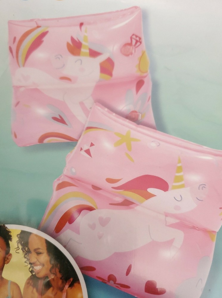 2 pkgs-Kids Unicorn Swimming Pool Inflatable Arm Float Floaties - NEW SEALED PKG