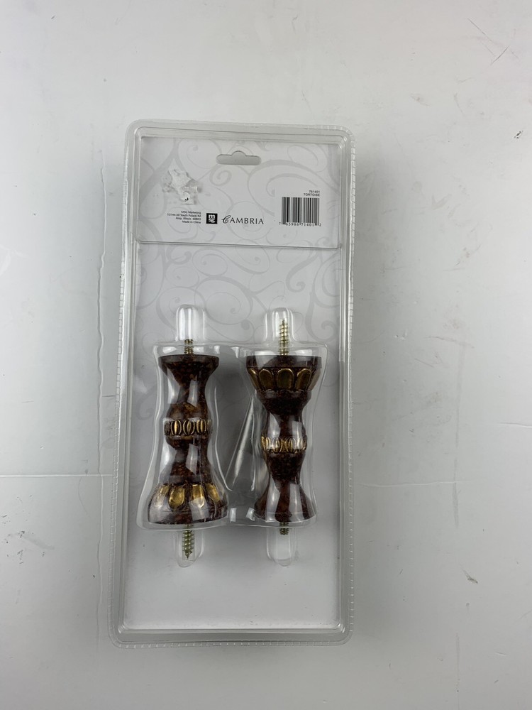 Cambria Marseille Spindle Holdback Set Curtains Tiebacks Bronze Hardware 2 pack