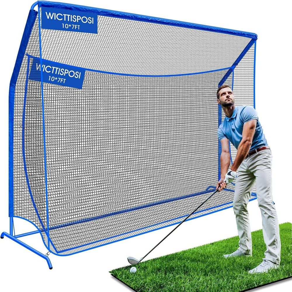 Golf Hitting Net with Extra Striking Net, 10X7Ft/7X7Ft Heavy Duty Golf Practice