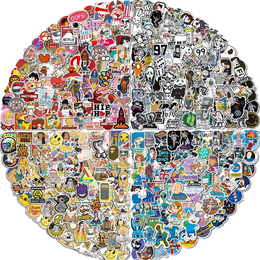 Arme Stickers Pack, 400 PCS Cool Decals, Random Sticker 400Pcs,