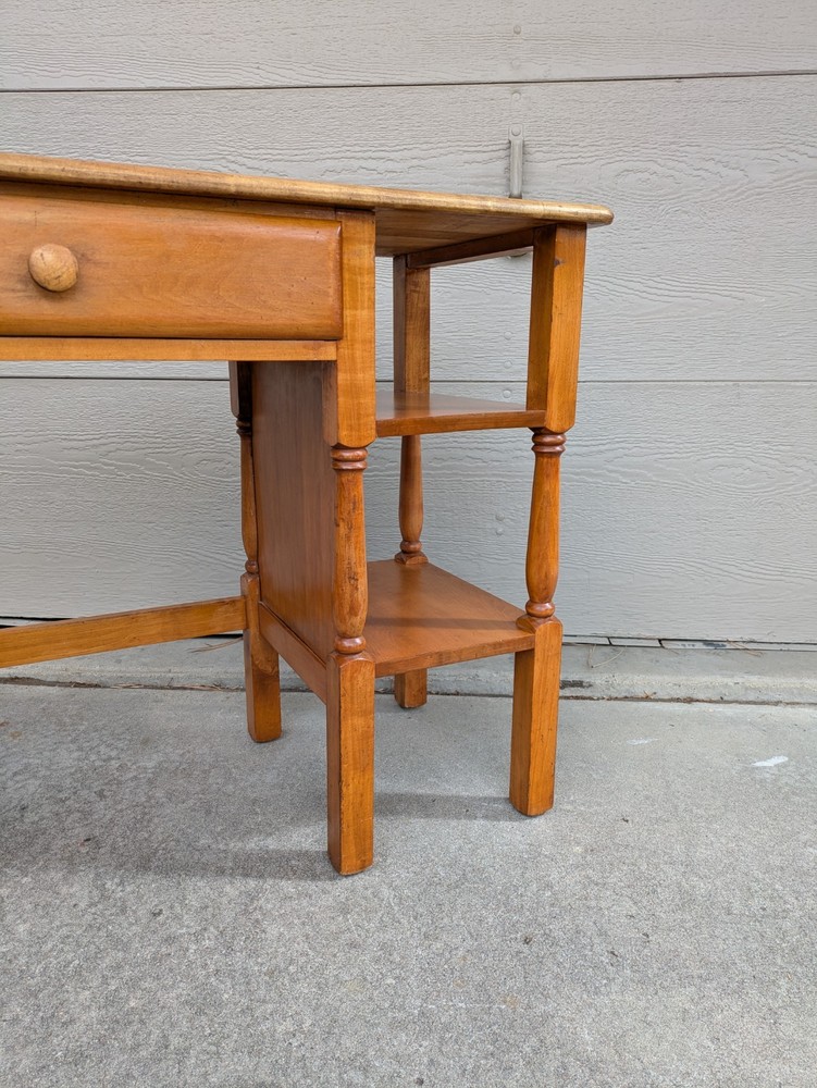 Vintage Rustic Country Colonial Solid Maple Wood Writing Desk Table Shaker