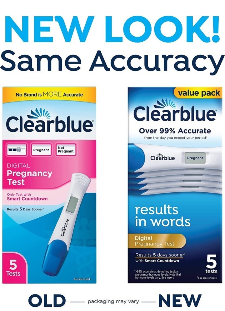 Clearblue Digital Pregnancy Test with Smart Countdown, 5 count