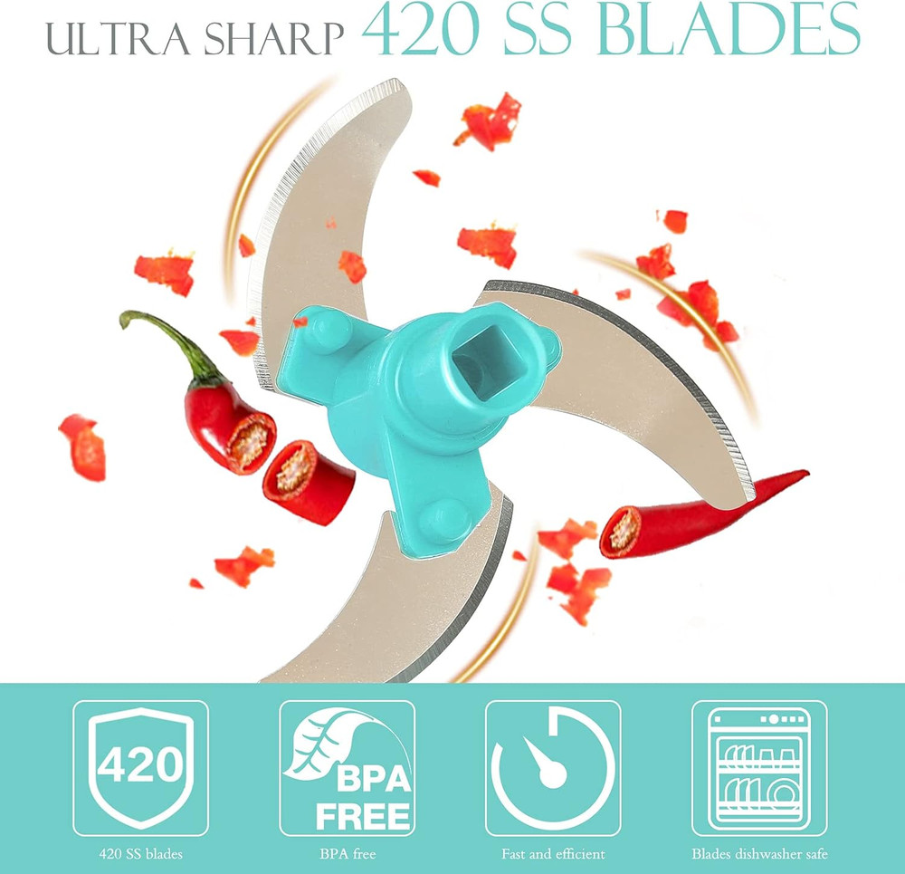 Manual Food Processor Vegetable Chopper, Portable Hand Pull String Garlic Mincer