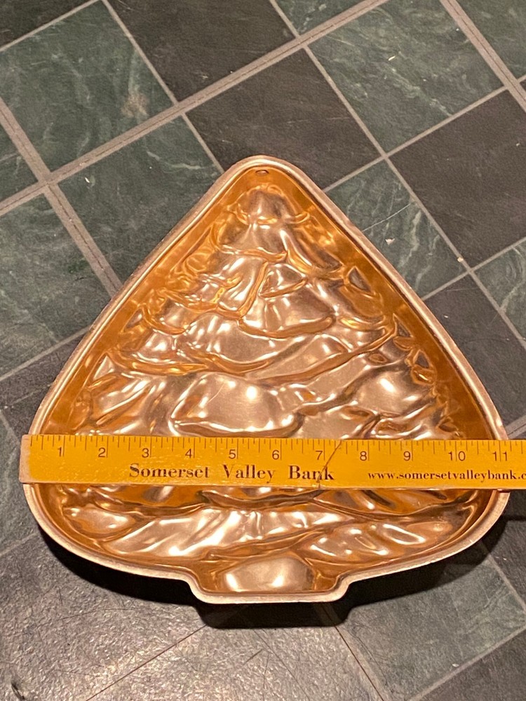 11" Copper Tree Shaped Cake Pan *Pre-Owned/Nice* ooo1