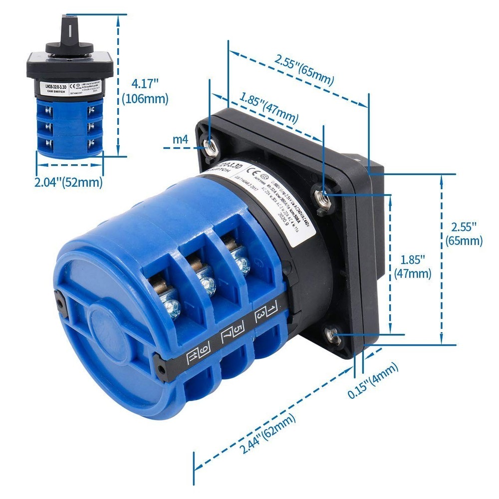 Universal Rotary Changeover Switch - with Master Switch Exterior Box 660V 40A...