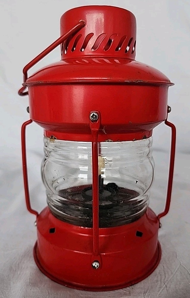 2 Vintage Red Railroad Look Lanterns