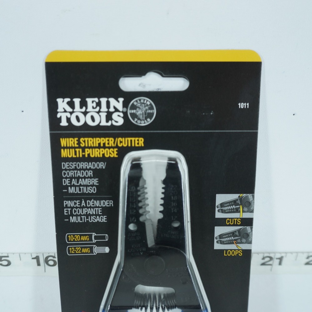 NEW - KLEIN TOOLS 1011 WIRE STRIPPER/CUTTER 10-20 SOLID, 12-22 AWG STRANDED