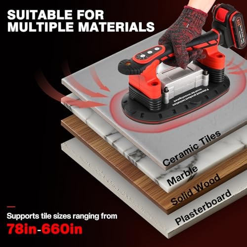 Tile Vibration Tool with Suction Cup, Tile Installation Leveling Machine, 11”