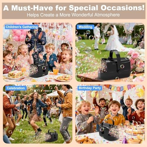 Automatic Bubble Machine - 18000+ Bubbles/Min, Durable Bubble Blower for Kids, B