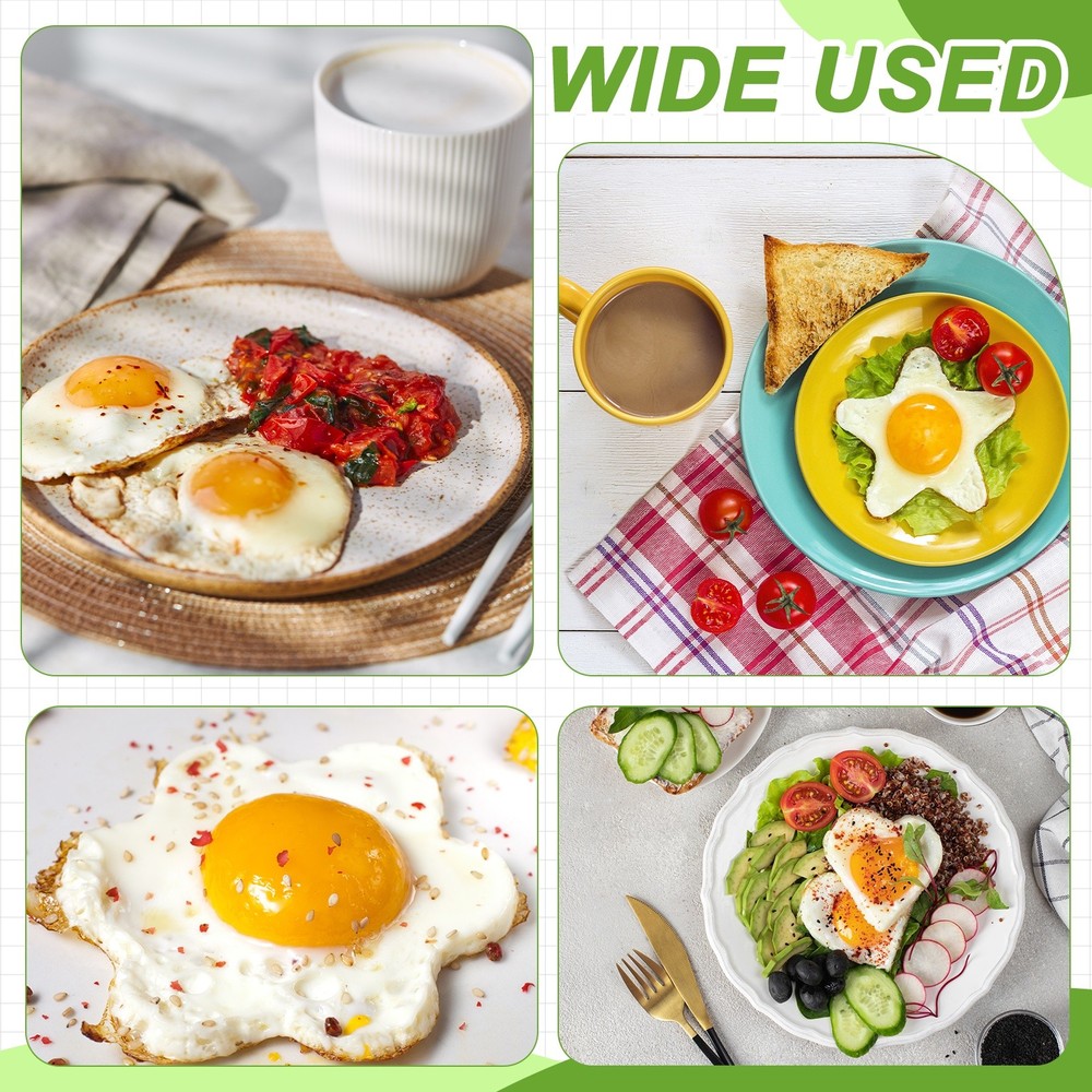 4 Pcs Round Egg Rings, Silicone Egg Pancake Rings Set, Orange