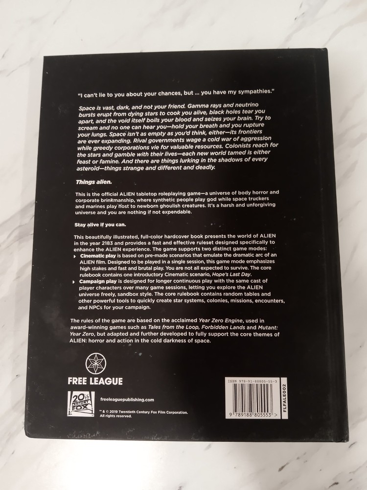 Alien RPG Core Rulebook - Free League Publishing