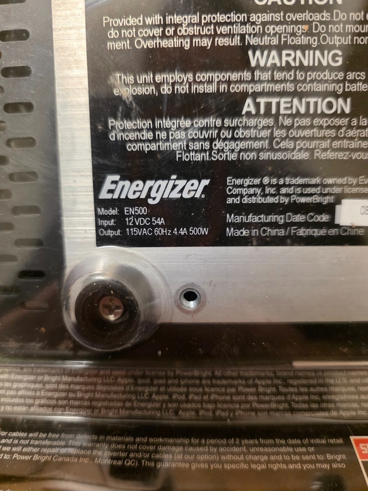 Energizer EN500 500 Watt Power Inverter