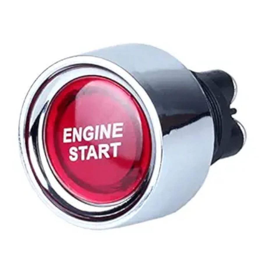 12V 50A Car Start Engine Button Starter, Red Light Switch Push Start Ignition Sw