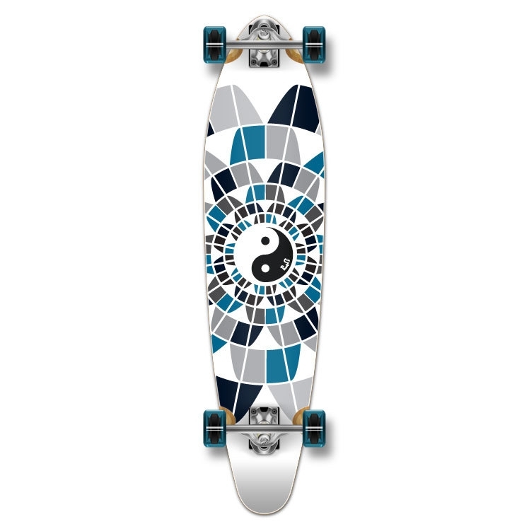 Yocaher Kicktail Yin Yang Longboard Complete