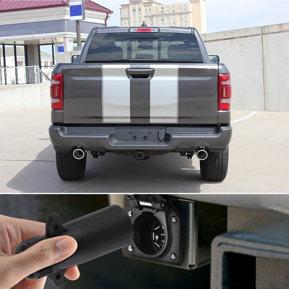 2PCS 7 Way Round RV Style Trailer Light Plug Connector Replacement End Blade Pin