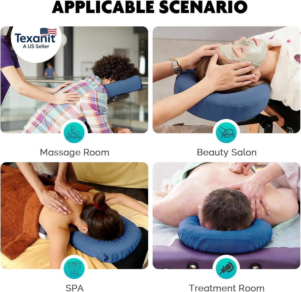 Reusable Microfiber Massage Face Rest Covers Extra Soft & Heavy Face Cradle Cove