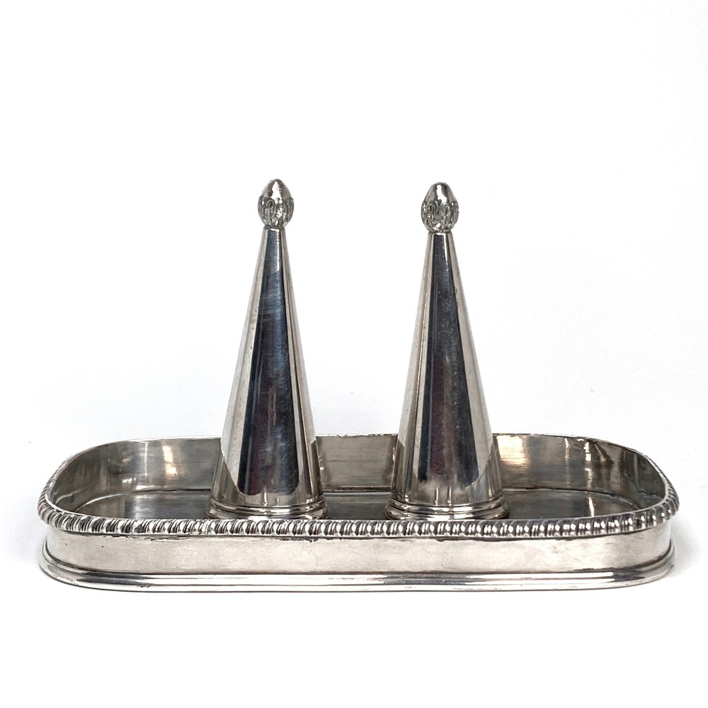 Early Silver on Copper Candle Tray & Snuffer