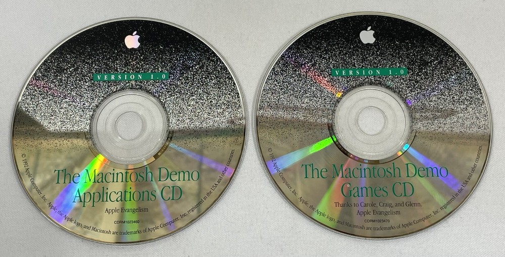 Vintage 1992 Apple Macintosh Demo Applications & Games CD-ROM Software Mac V1.0