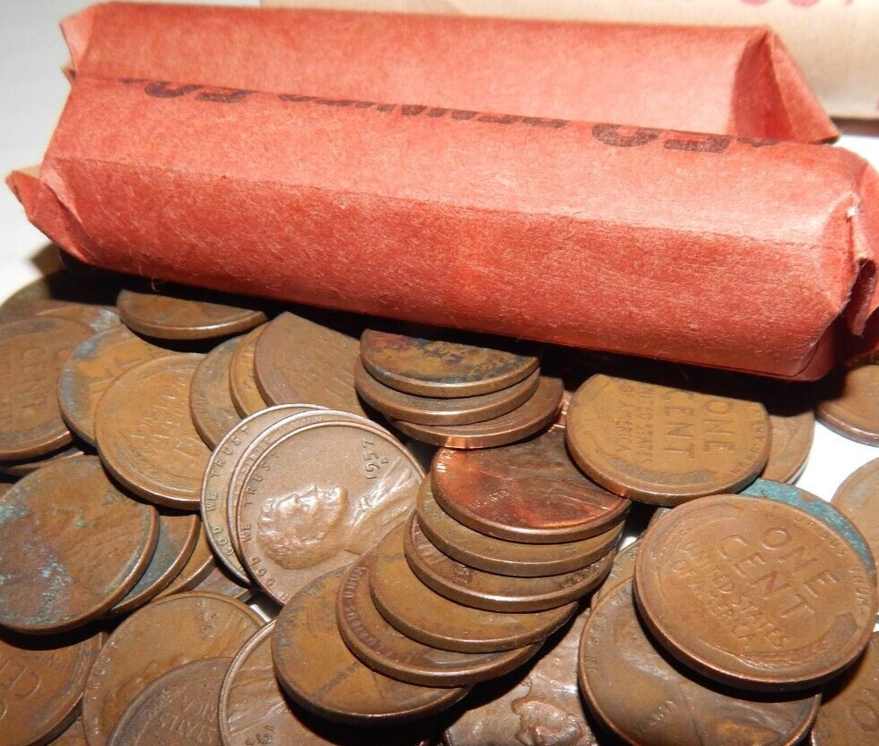 ONE WHEAT PENNY ROLL - 50 PENNIES PER ROLL