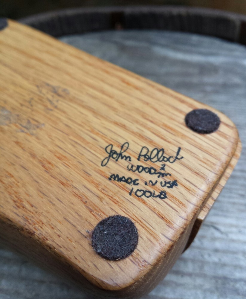 VTG Handcrafted Puzzle Box By John Pollack Red Oak Signed Keepsake With Notes