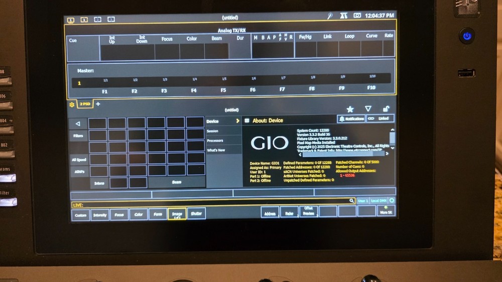 ETC Gio 12K Lighting Console w/ Road Case 12288 Eos