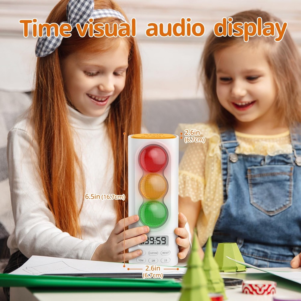 Traffic Light Visual Timer&ADHD Tool for Kids Adults Display Volume Adjustmen...