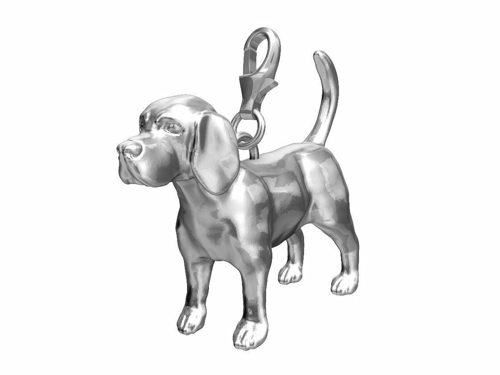 Beagle Sterling Silver Dog Charm