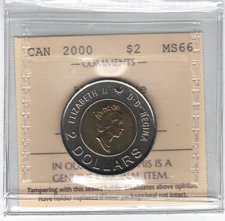 2000 Canada 2$ Knowledge - ICCS MS66 - XGY 505