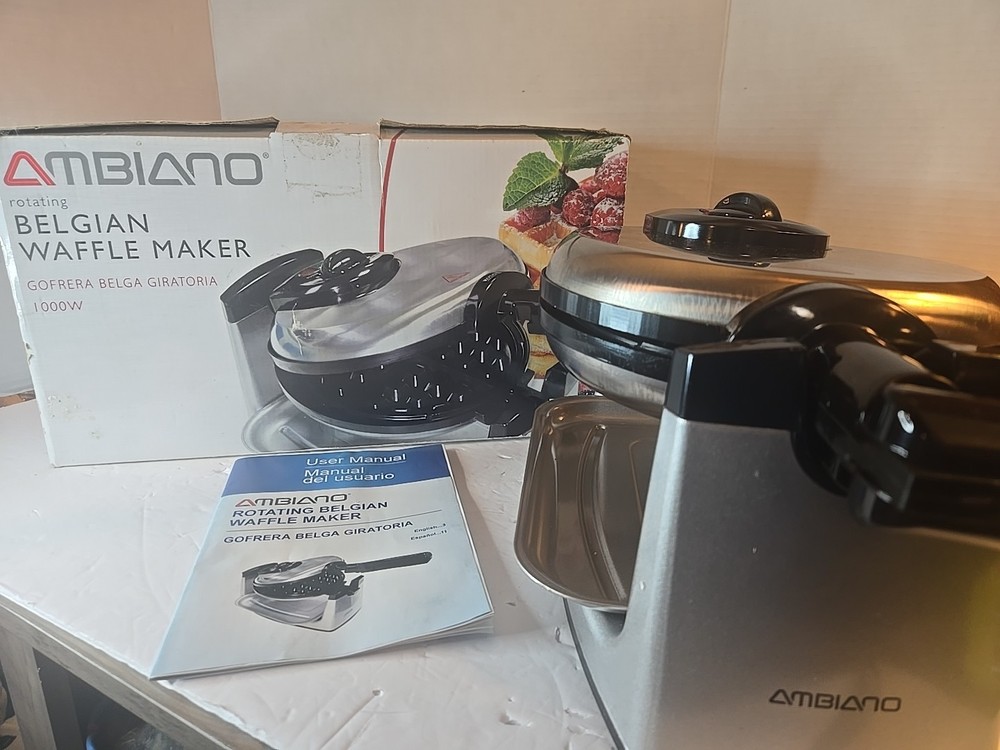 Ambiano Rotating Belgian Waffle Maker Titanium Ceramic Coating