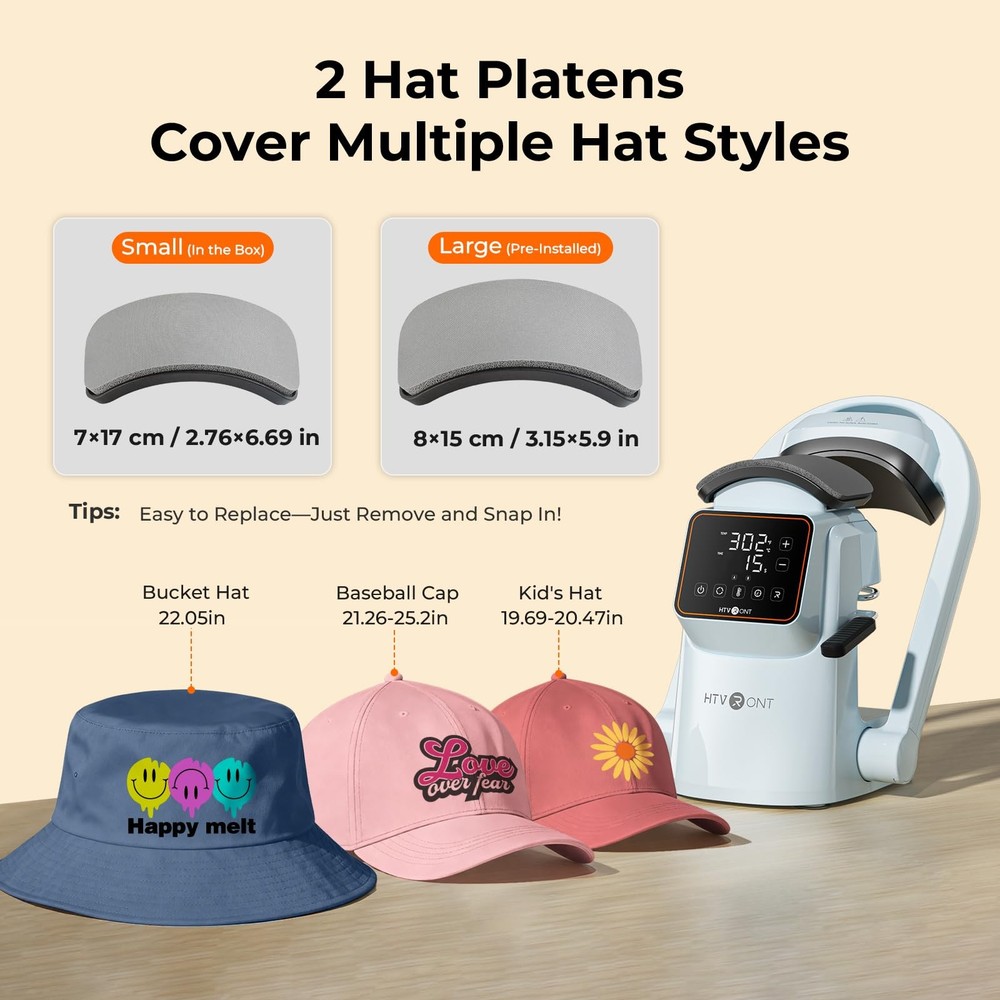 Auto Hat Press Machine - Hat Heat Press Machine with Precise Temp&Timer Control,