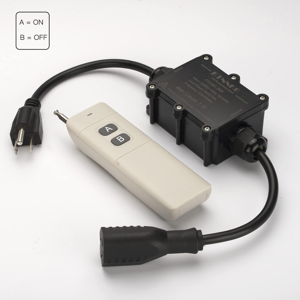 20-30 amp Waterproof Remote Control Power Switch with Long Range Remote,Outdo...