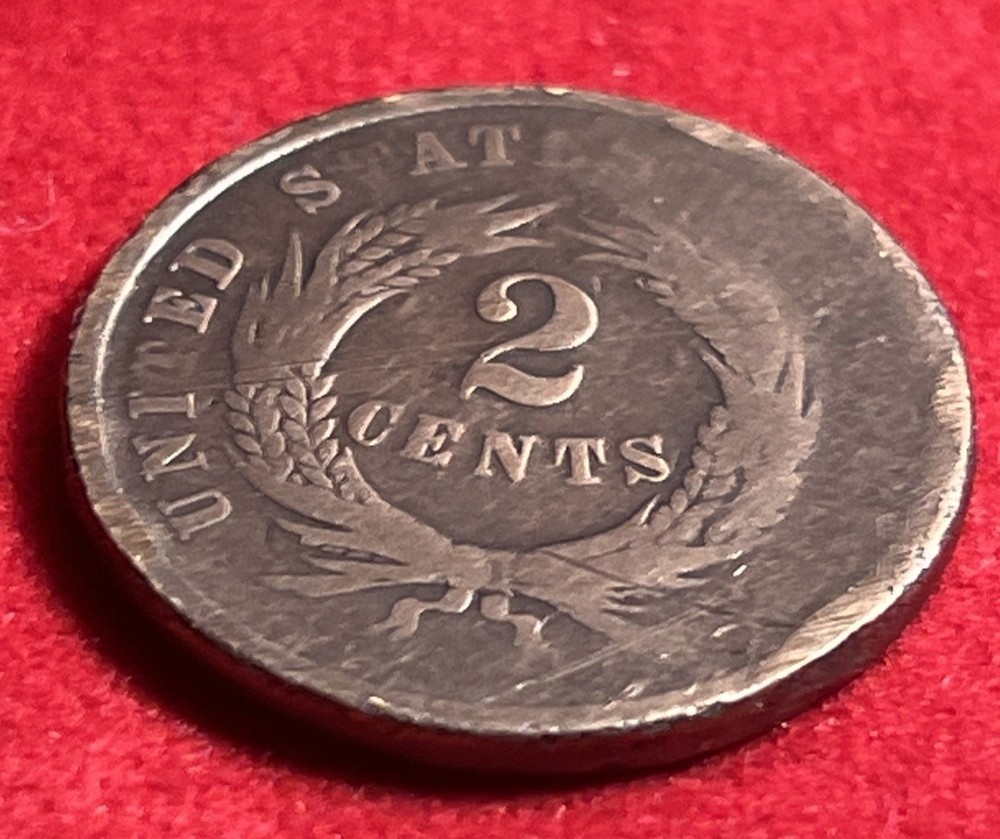 1864 2 cent piece JC1024