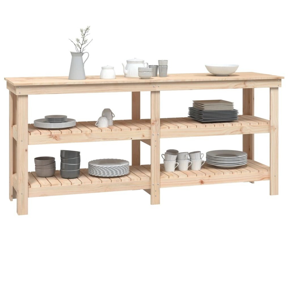 NNEVL Work Bench 181x50x80 cm Solid Wood Pine