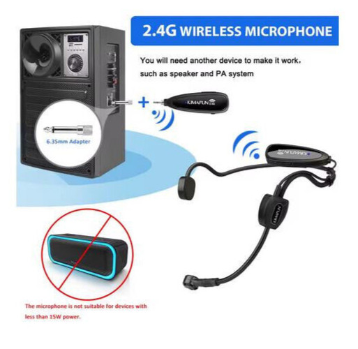 KIMAFUN Headset Wireless Microphone System Waterproof Sing Speak Perform DJ NEW