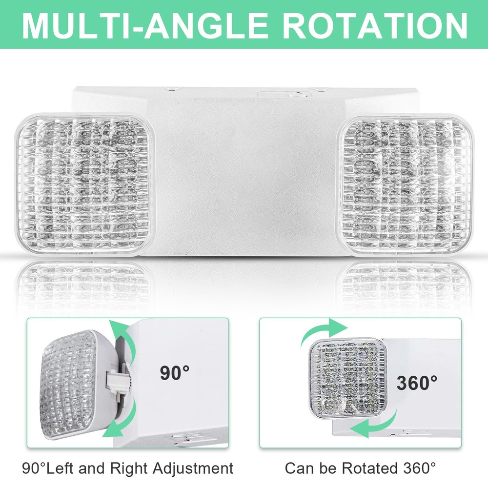 12PACK LED Emergency Exit Light Adjustable Dual Head Lamp with Battery Backup UL