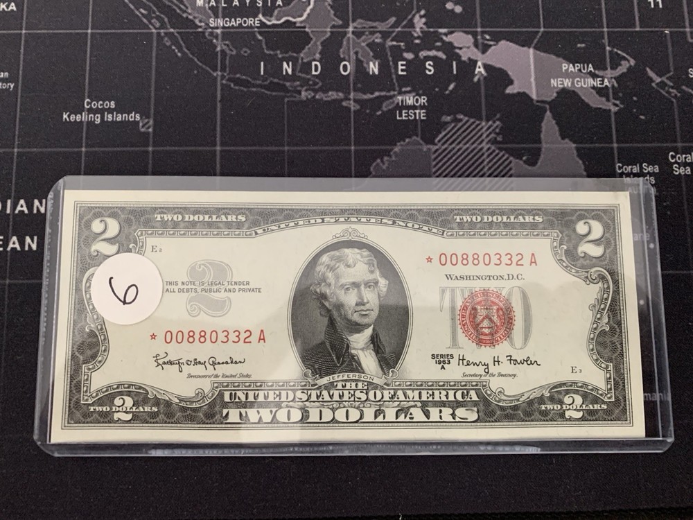 $1-1963-A Red Seal Star Notes & Special Serial Number Uncirculated
