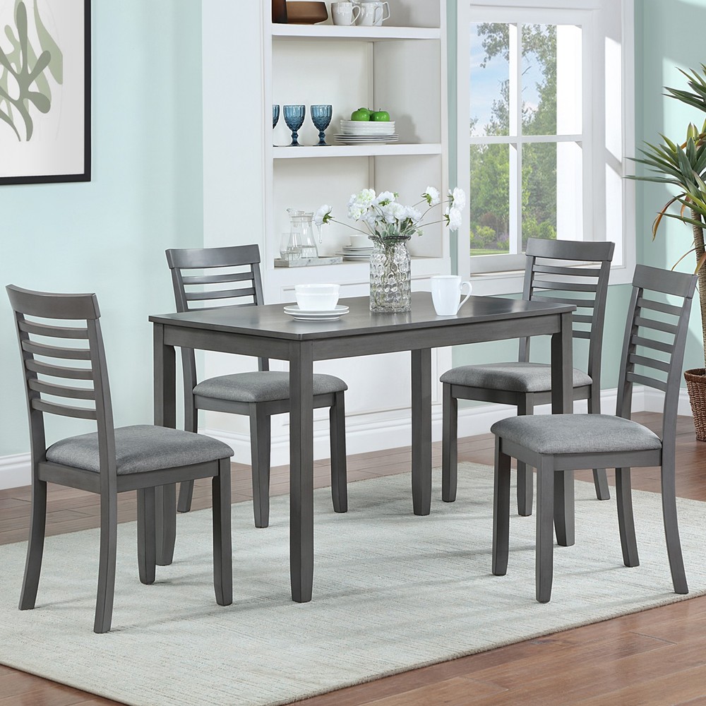 Wooden Dining Rectangular Table, Kitchen Table for Small Space, 4 Person Dinin