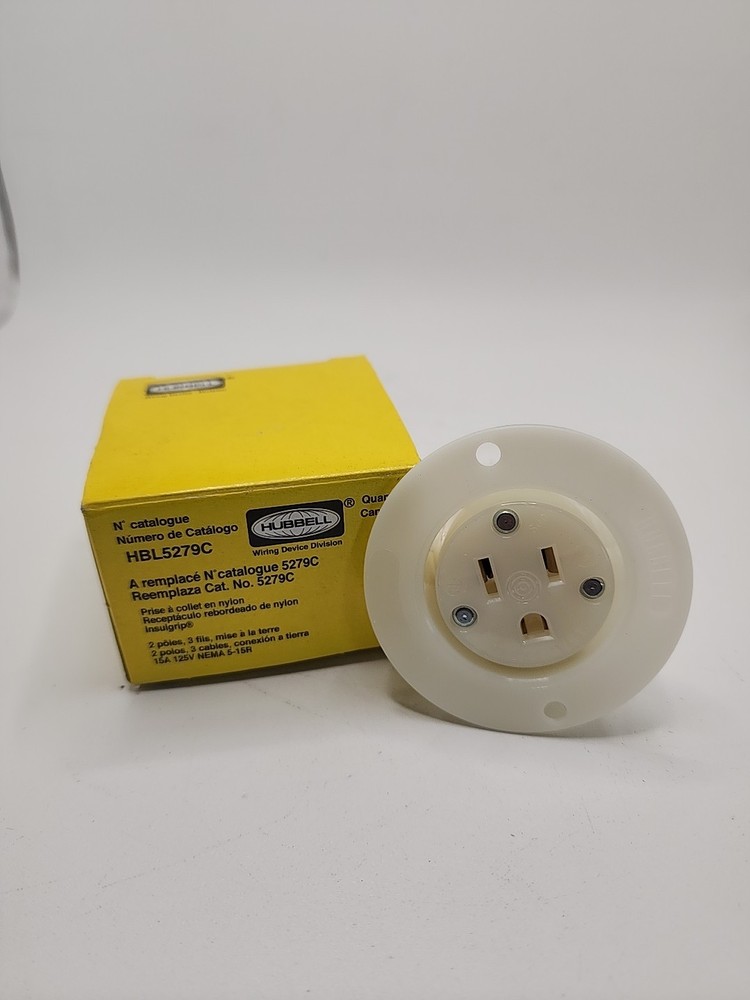 Hubbell HBL5279C Flanged Nylon Receptacle