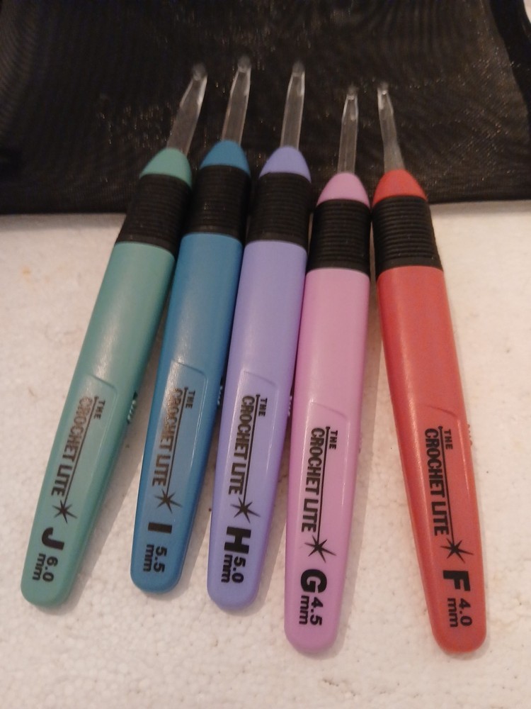 Crochet  Lite hooks f thru j 5 hooks