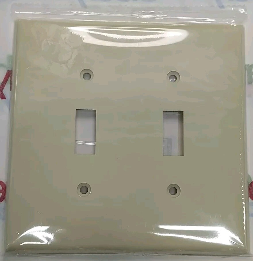 Hyper Tough Oversized Light Almond Double Toggle Wall Plate For Light Switch New