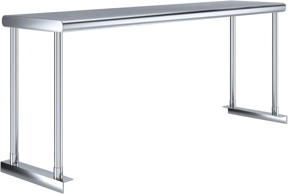 Stainless Steel Commercial Single Overshelf for Prep Work Table – NSF Certified