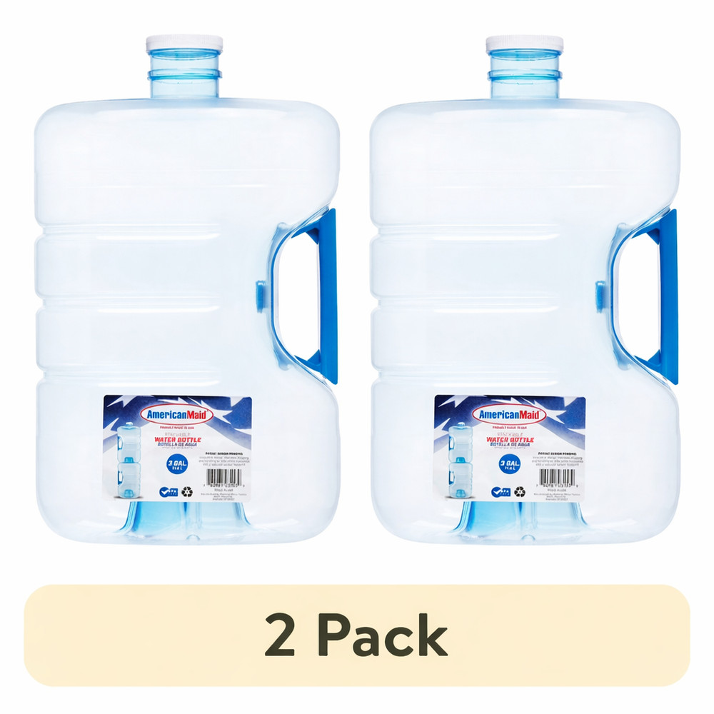 2 Pack 3 Gallon Water Jug BPA Free Stackable Refillable Bottles w/ Handle