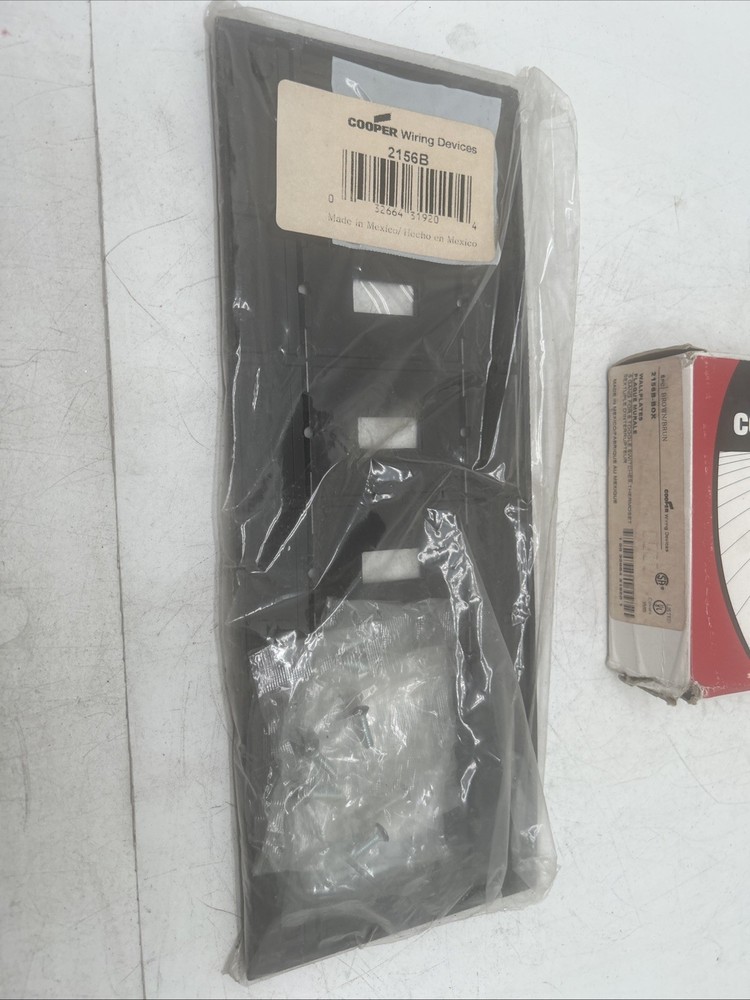 (5) Cooper 6 Gang Brown Wall Plate 2156-B
