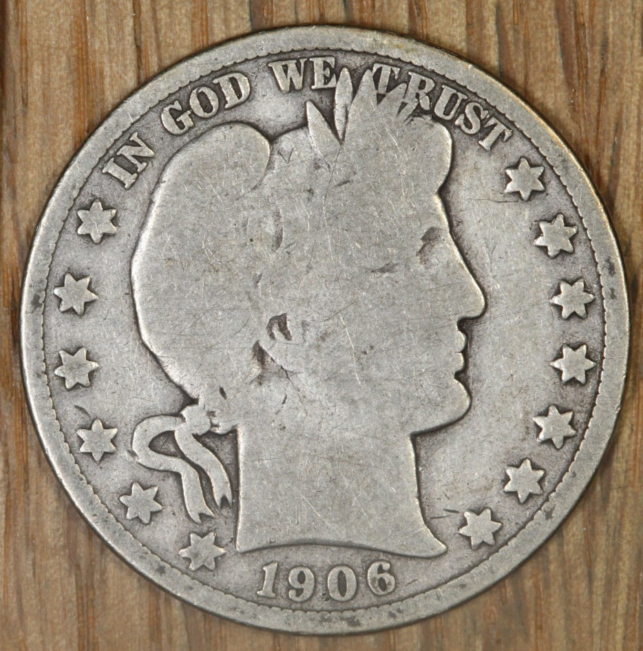 1906 D Barber Half Dollar - G - Good