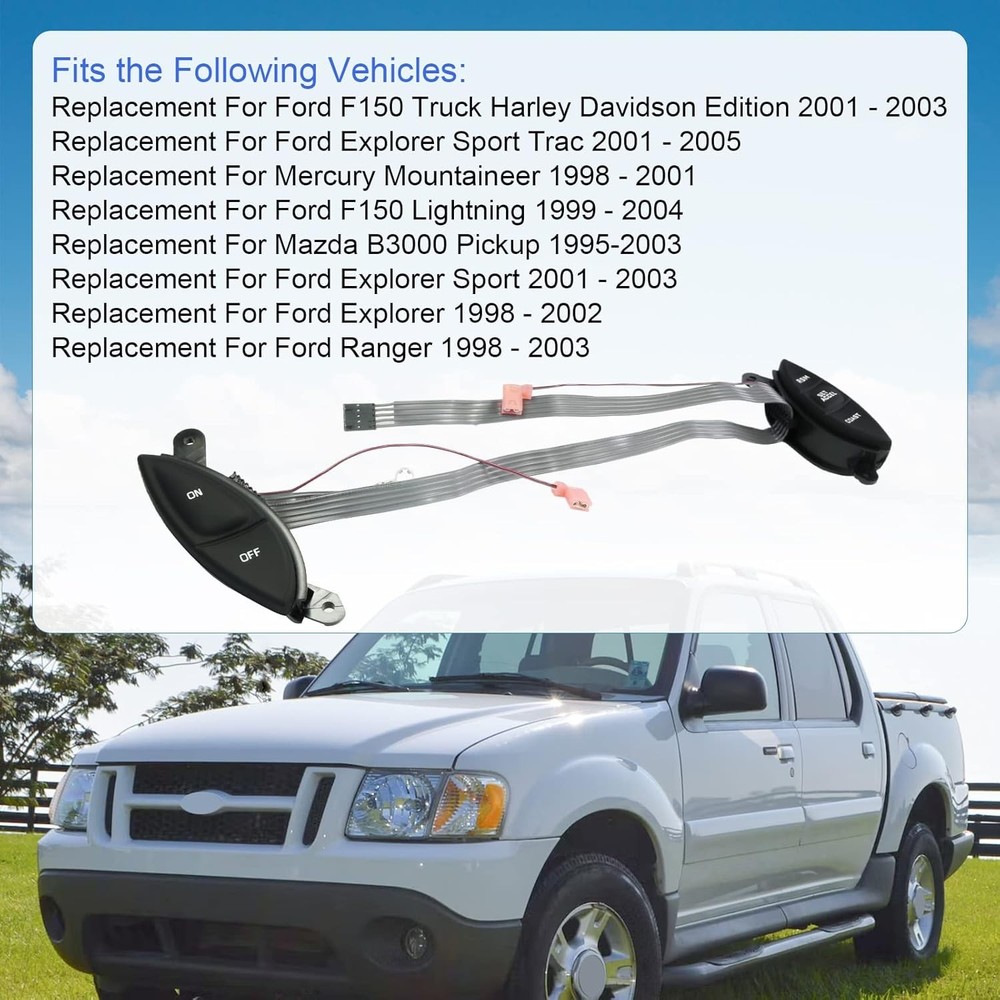 Steering Wheel Mounted Cruise Control Switch Button Kit Replacement for Ford Ran