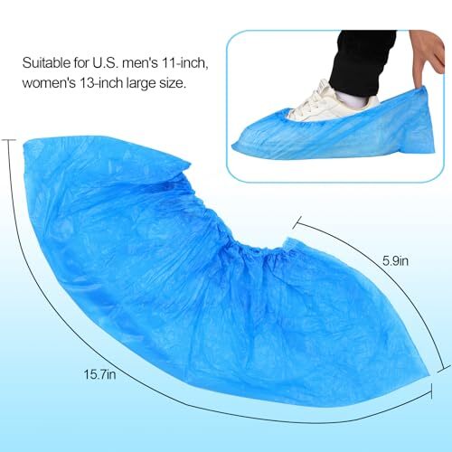100 Pack Disposable Shoe Covers Non-Slip Shoe Boots Protector Covers for Work