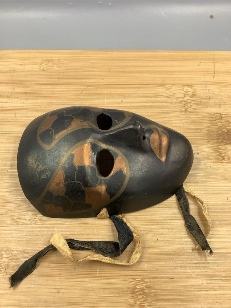 Vintage Solid Brass Mardi Gras Face Masks. 6”x4.5”.