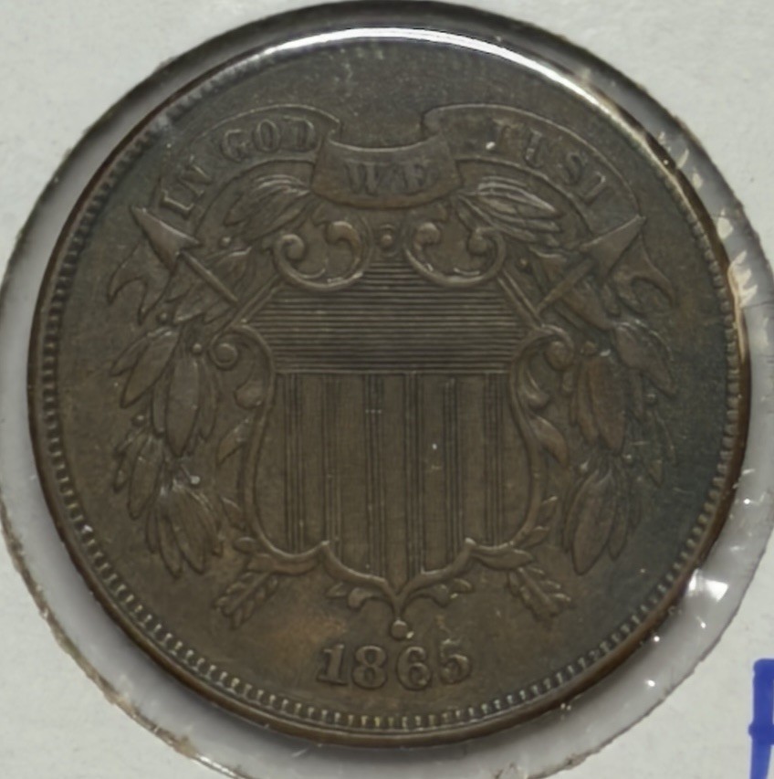 1865 2c Two Cent Piece ** RH7527 ** FULL WE