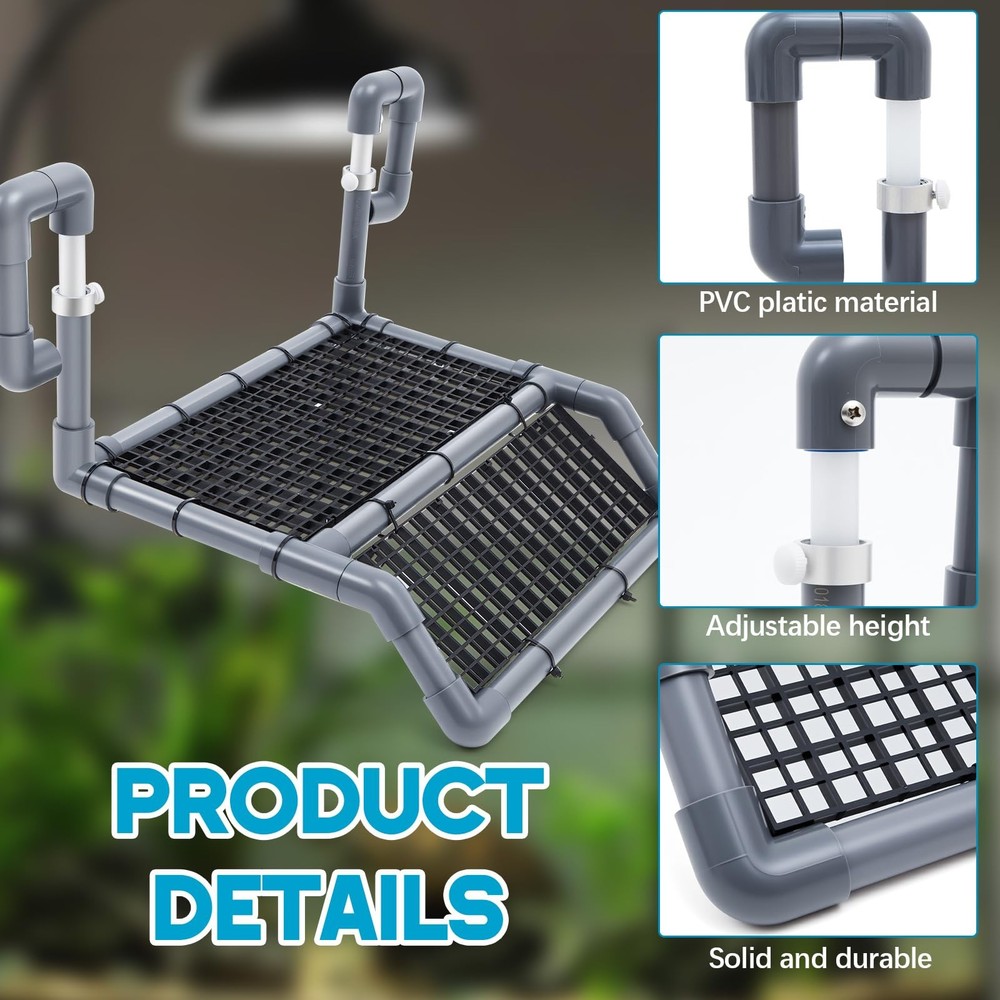 Chunful Adjustable Extra Large Turtle Basking Platform, Wider Black and Gray